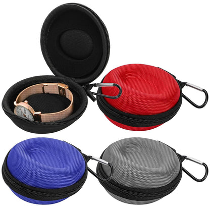 Hiceeden 4 Pack Travel Watch Cases, EVA Single Watch Storage Box Watch Roll Organizer for Men, Wristwatches Smart Watches Display, 4 Colors