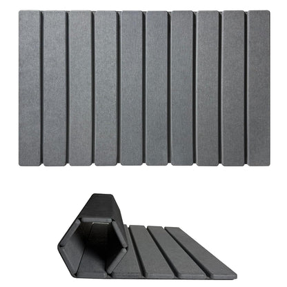 Foldable Stone Bath Mat, Quick Drying Diatomaceous Earth Shower Mat with Non-Slip Rubber Backing, 23.6 x 15.4 inch, Super Absorbent Stone Mat for Bathroom Floor, Easy to Clean