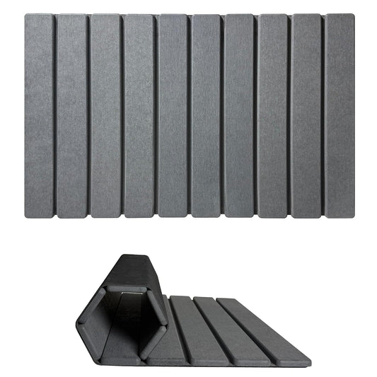 Foldable Stone Bath Mat, Quick Drying Diatomaceous Earth Shower Mat with Non-Slip Rubber Backing, 23.6 x 15.4 inch, Super Absorbent Stone Mat for Bathroom Floor, Easy to Clean
