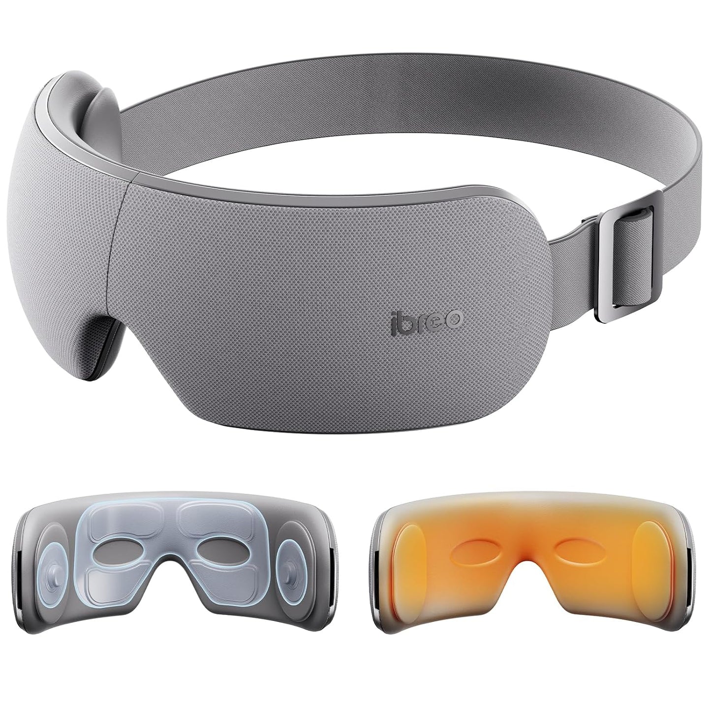 Eye Massager for Migraines with Temple Massage, Heat, Air Compression and Bluetooth Music Streaming, Foldable Electric Eye Mask for Migraine Relief, Eye Strain, Eye Care for Women and Men