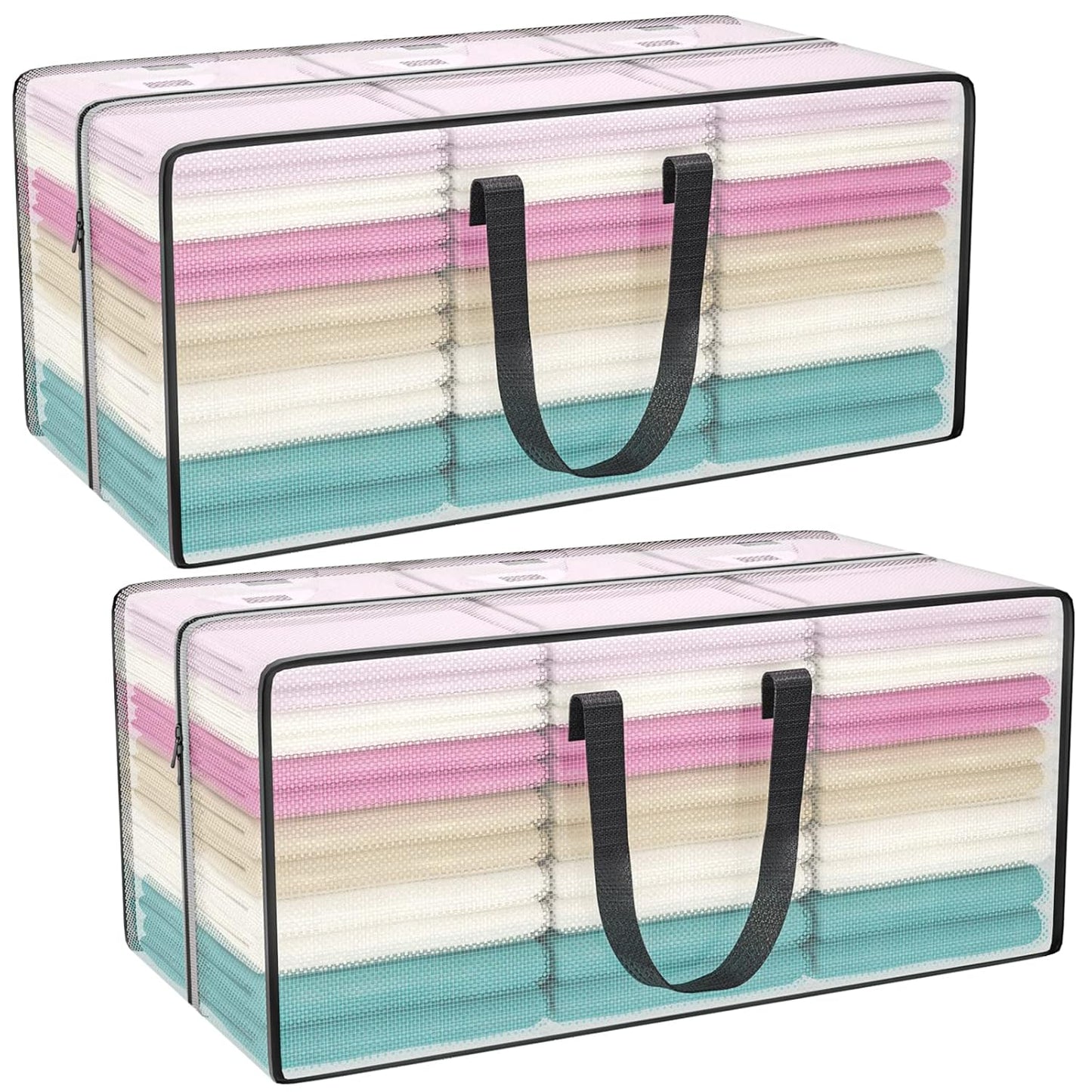 Clear Storage Bags with Zipper, Large Moving Bags... (2 Count | Clear)