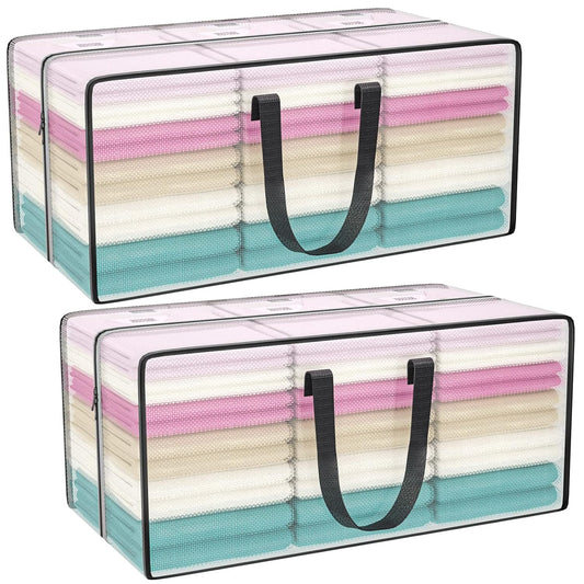Clear Storage Bags with Zipper, Large Moving Bags... (2 Count | Clear)