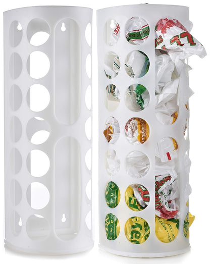 Handy Laundry Grocery Bag Storage Holder, Large Bag Dispenser, Neatly Store Plastic Shopping Bags & Keep them Handy for Reuse, Access Holes Make Adding or Retrieving Bags Simple & Convenient, (2-Pack)