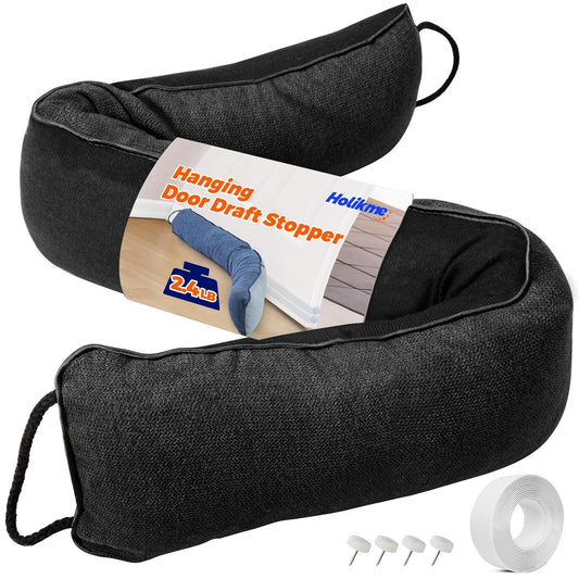 Weighted Door Draft Stopper - Under Door Seal, 36i... (Black | Fabric)