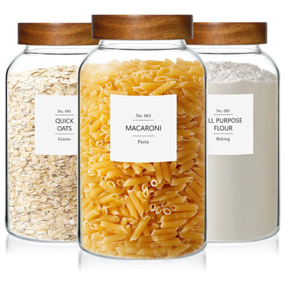 88oz Glass Jars w/Acacia Lids for Flour & Sugar Storage Containers