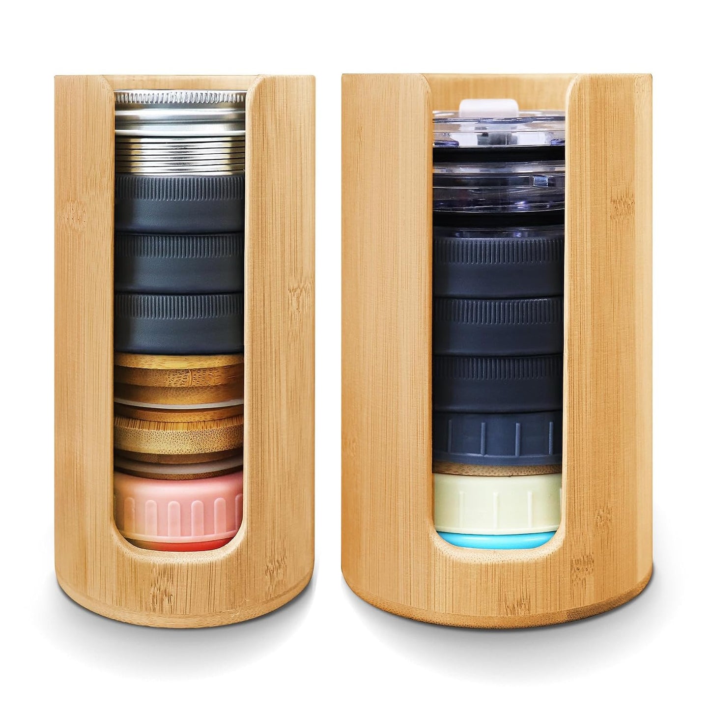 Mason Jar Lid Organizer, Wide & Regular Mouth Lids Holder (2pcs)