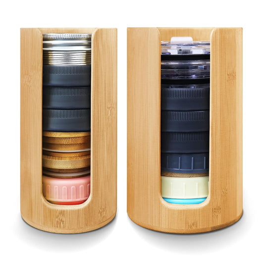 Mason Jar Lid Organizer, Wide & Regular Mouth Lids Holder (2pcs)