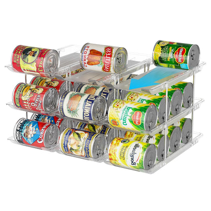 Can Organizer for Pantry, 36 Cans Stackable Rollin... (clear | Acrylic)