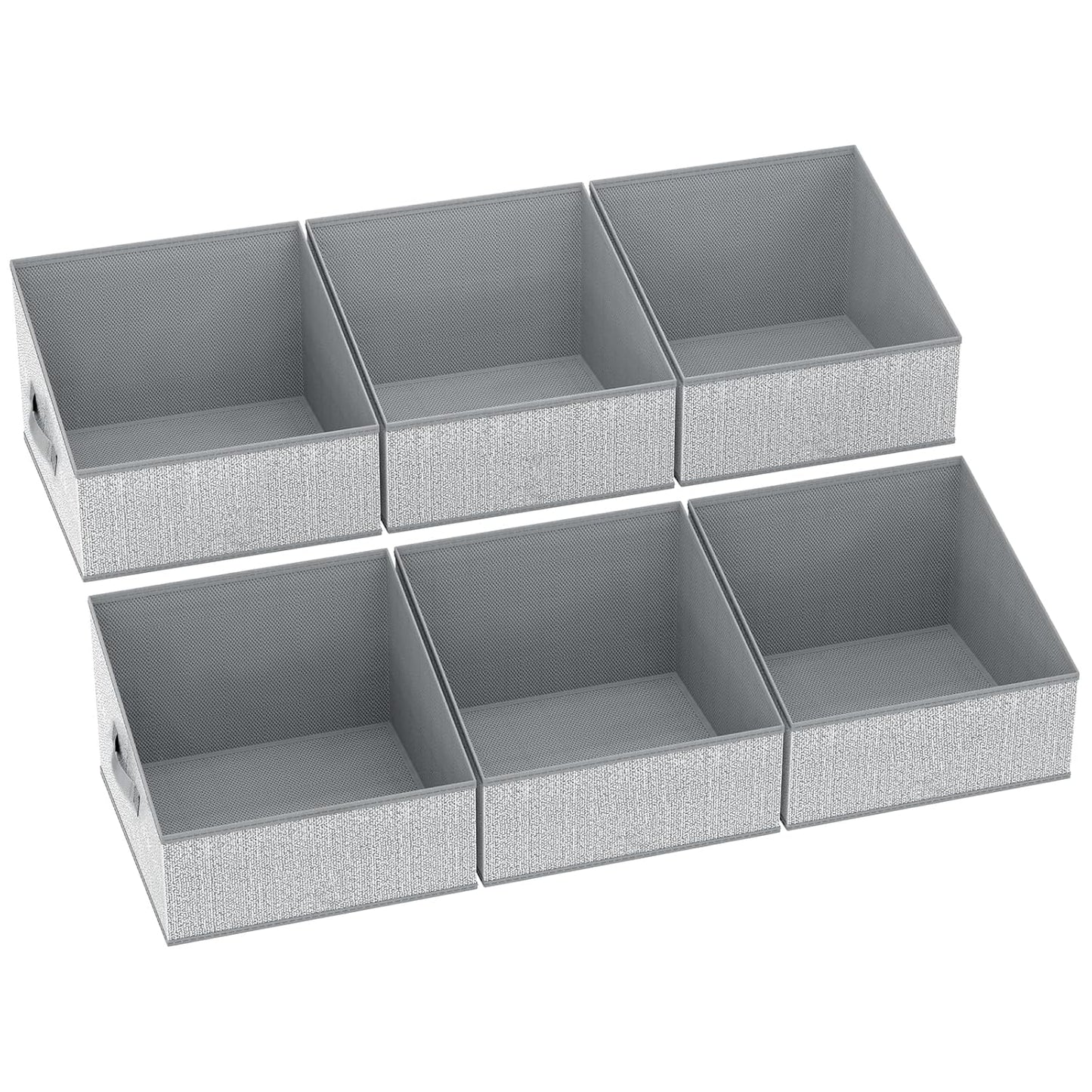 DIMJ Closet Storage Bins - Fabric Storage Baskets for Shelves, Collapsible Closet Organizers and Storage with Handles, Trapezoid Shelf Organization Storage Cubes for Purse, Toys, Books, Towel, Socks