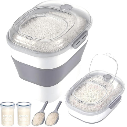 50 Lbs Rice Storage Container, Collapsible Pet Food Container