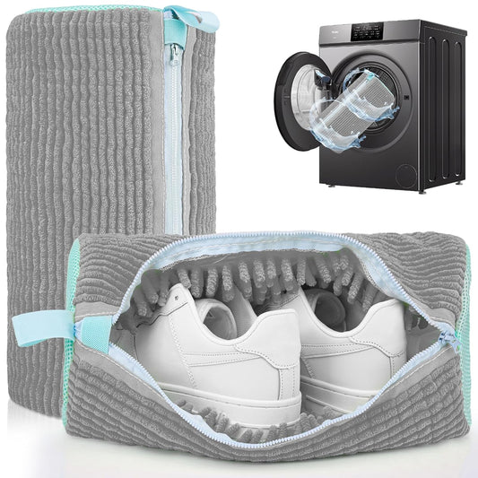 Shoe Washing Machine Bag: 2 Pack Reusable Shoes Cl... (2 Count | Light Gray | Polyester)