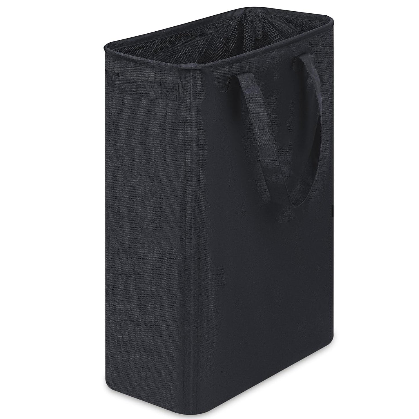 efluky Slim Laundry Basket, Narrow Laundry Hamper with Handles, Collapsible Dirty Clothes Hamper, Tall Laundry Bin for Laundry Room, Dorm and Bedroom, 12.7 Gallons(48L) Black