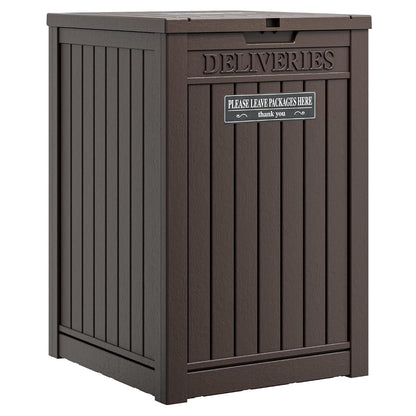 Package Delivery Box for Outside, Waterproof Outdoor Storage, Brown