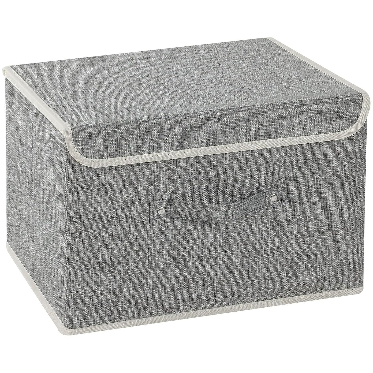 Foldable Fabric Storage Cubes with Lids,Grey 15x9.8x9.8in,1 Pack | Storage Bins with Handles,PP Panel Closet Organizers,Washable Boxes,Collapsible Fabric Container for Underwear and Socks