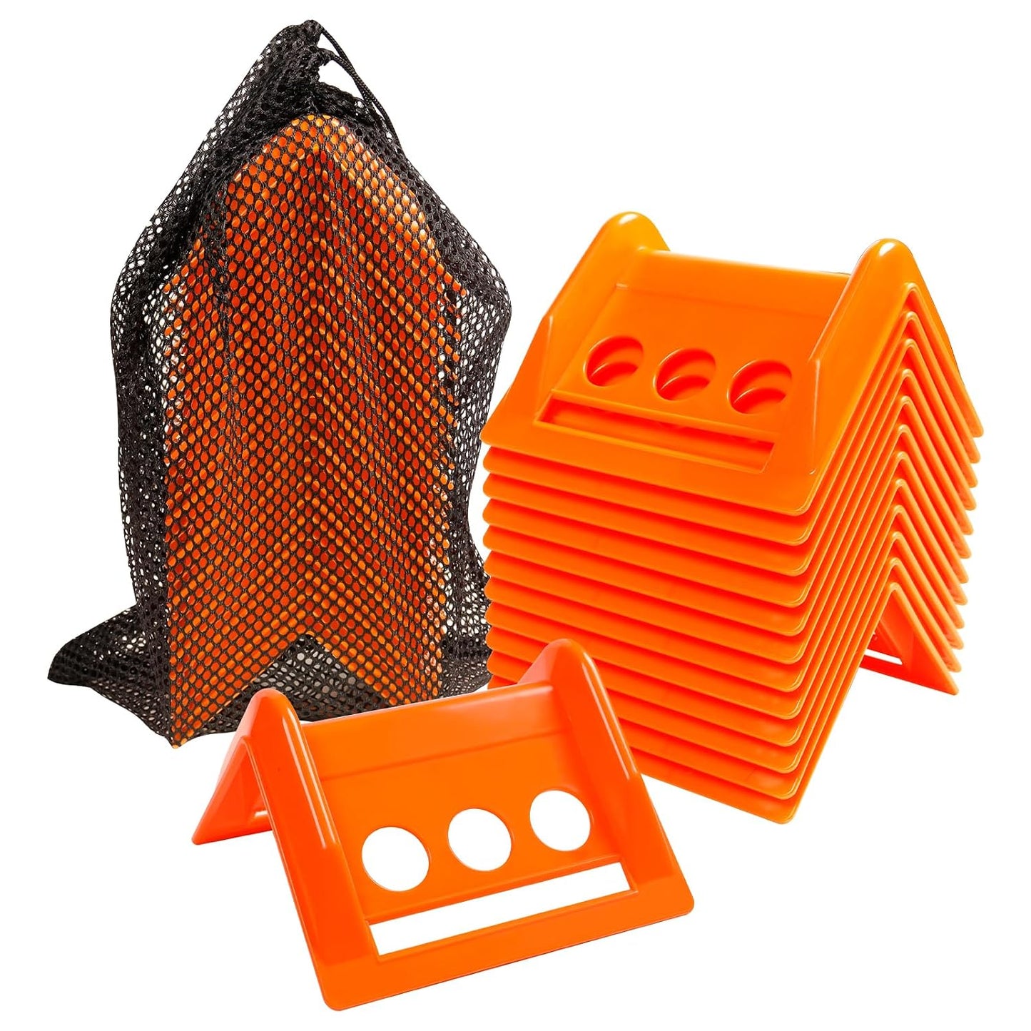 24 Pack 4" Flatbed Edge Protectors with Carrying Case, 4" Winch Ratchet Straps Plastic Corner Protectors for Flatbed Cargo Load (Orange)