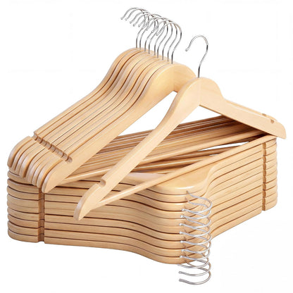 StorageWorks Wooden Coat Hangers, 20 Pack Wood Clothes Hanger for Closet