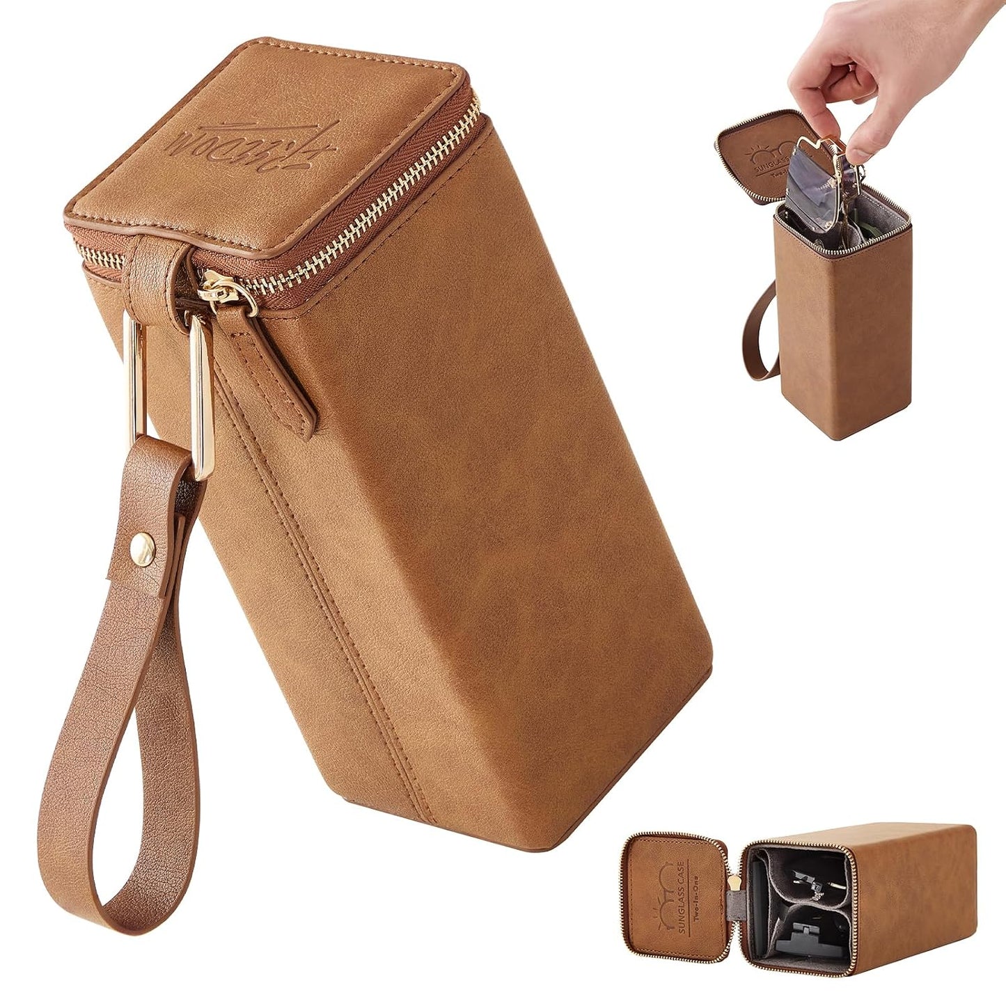 Sunglasses Travel Case Organizer Hangable for Men Women, Eyeglasses Foldable Storage Organizer