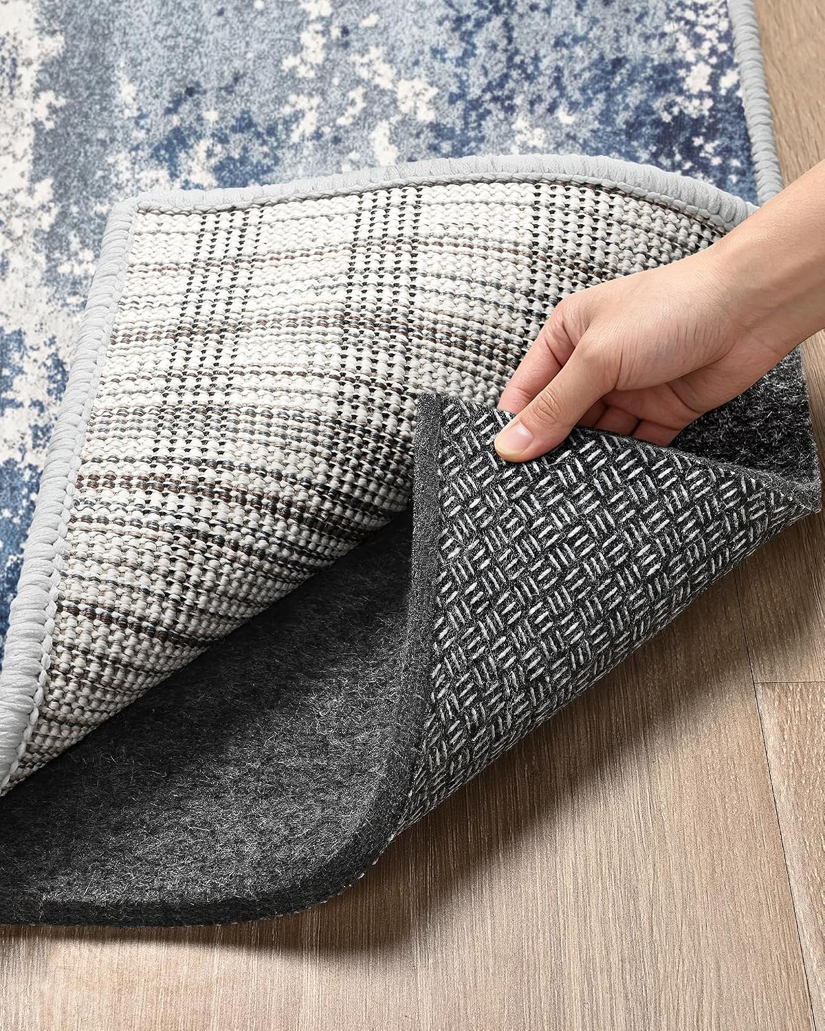 5x7 Non Slip Rug Pad Gripper Cushioned Carpet Pads | Ideas for Hardwood Floors, Thick Felt Liner with Silicone Backing, Under Area Rugs Anti Skid Mat Keep Rugs in Place and Safe