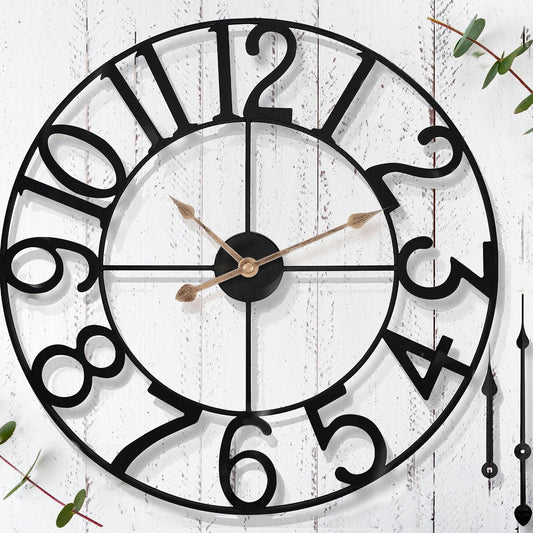 30 in Extra Large Outdoor Clock – Waterproof Outdo... (Black Arabic)