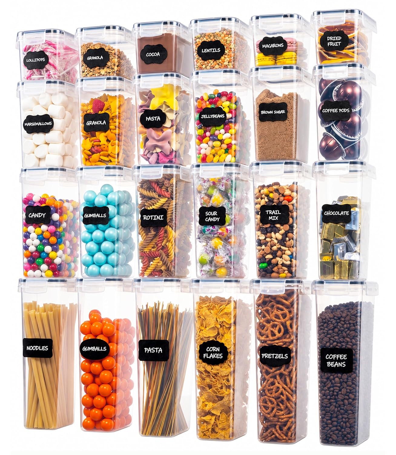 Oizeir Airtight Food Storage Containers with Lids 24-Pack, Pantry Kitchen