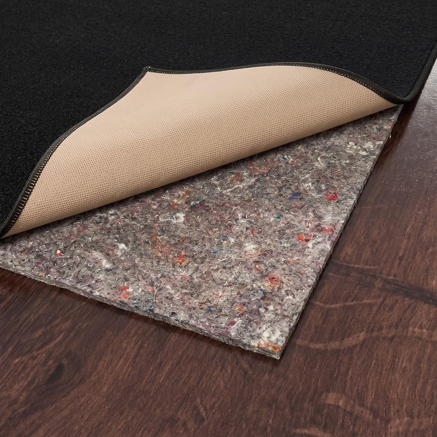 Ottomanson 3' x 10' Non-Slip Rug Pad Gripper 1/4 Inch Thick Dual Surface Felt + Rubber Gripper - Safe for All Floors, Brown