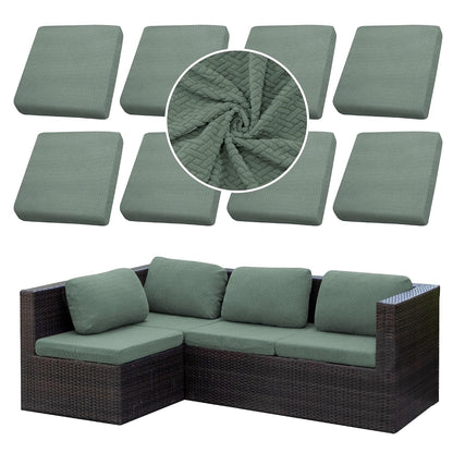 8PCS Patio Cushion Covers.Patio Furniture Couch SeatSlipcovers | Washable Fumiture Protector, Replacement for Sofa SectionalChair Elastic-Bottomed Sofa Chair Cover
