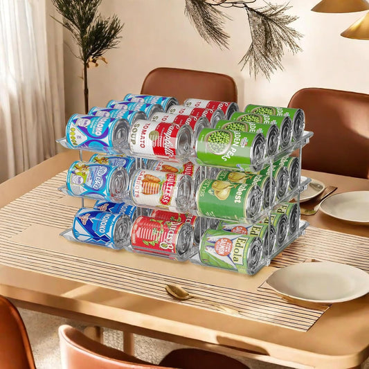 Can Organizer for Pantry, 3-Tier Stackable Can Dis... (Clear | PET)