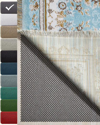 Veken 5x7 Ft Rug Pad Gripper for Hardwood Floors, Non Slip Dark Grey Rug Pads for Area Rugs, Thick Rug Grippers for Tile Floors, Under Carpet Anti Skid Mat, Keep Your Rugs Safe and in Place
