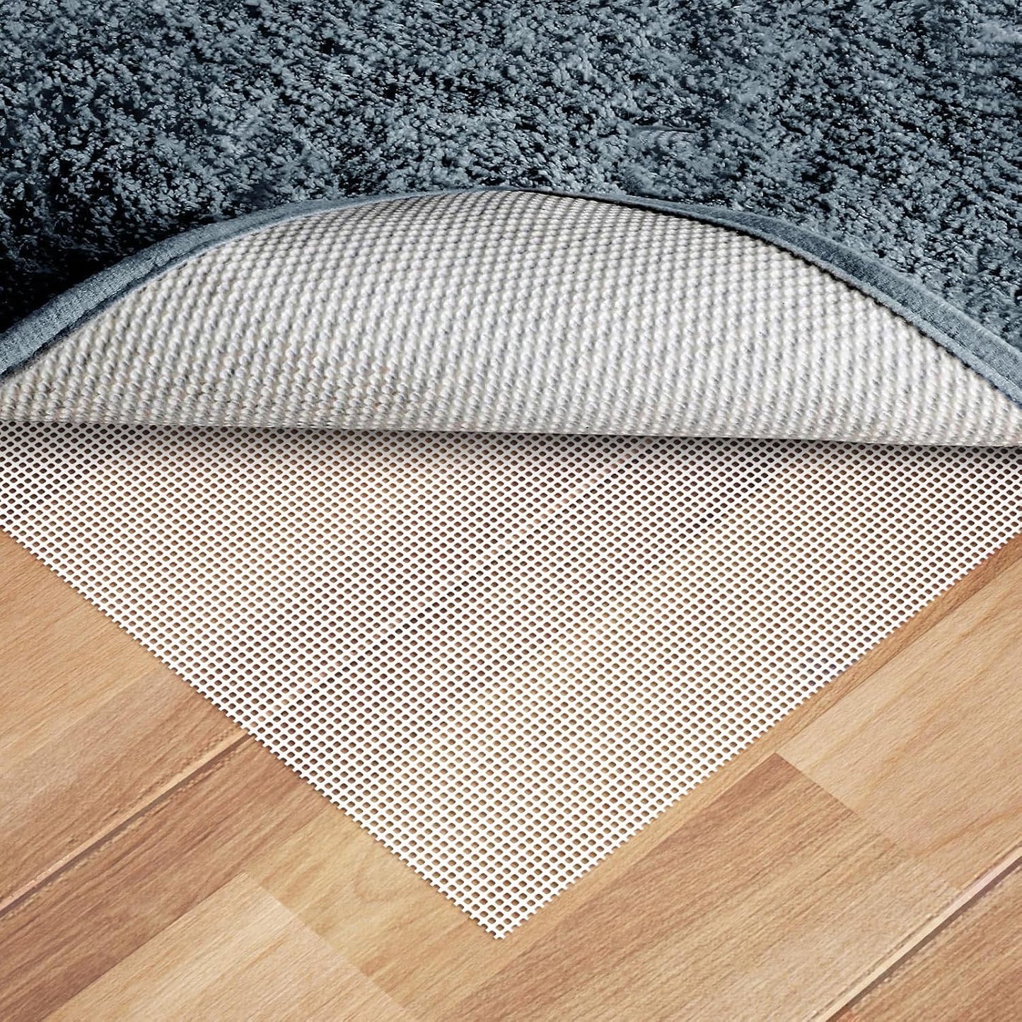 Silicone Non-Slip Rug Pad, Anti Skid Thin Area Rug Pad Gripper, Under Carpet Rug Mats for Hardwood Surface Floors, Keep Rugs in Place-3x5 Ft