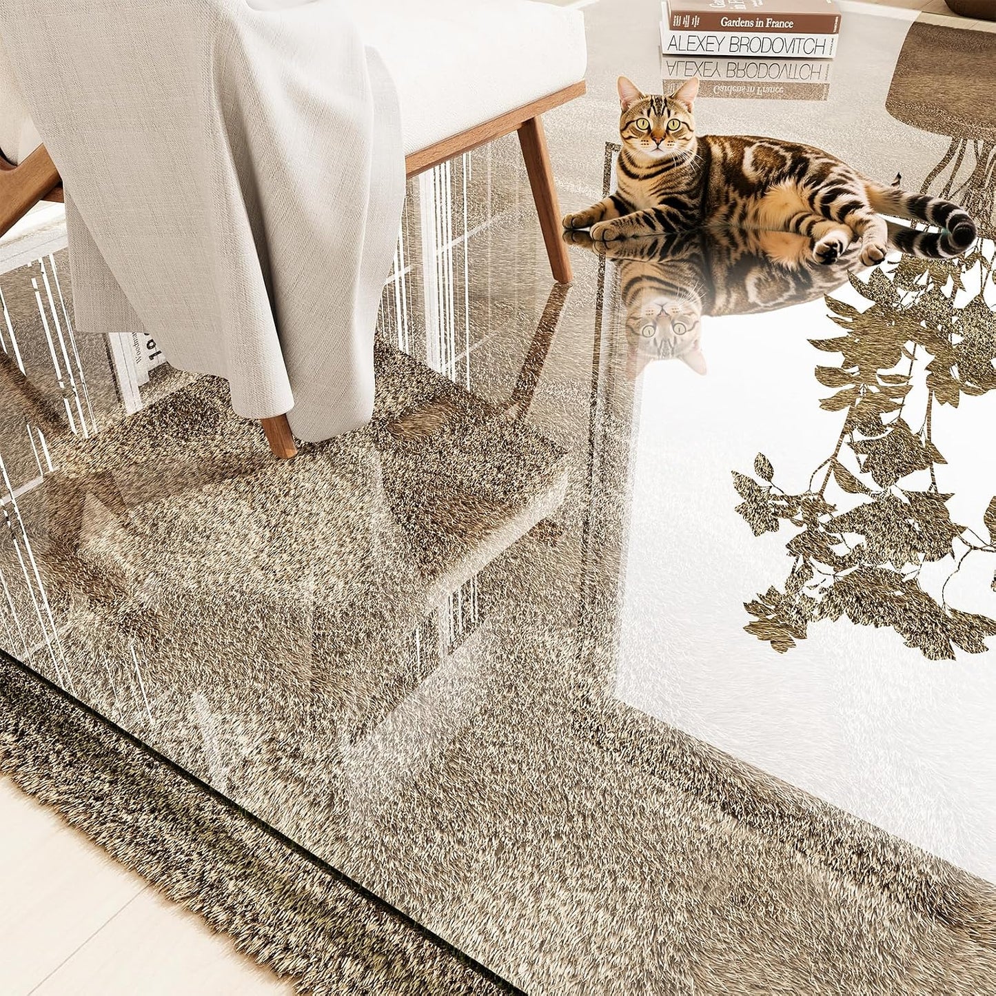 Tempered Glass Chair Mat for Carpet 55"x46", Floor Protector | Ultra Clear Office Chair Mat for Hardwood Floors & Carpets, Heavy Duty 0.2" Scratch-Resistant Surface with Non-Slip Pads