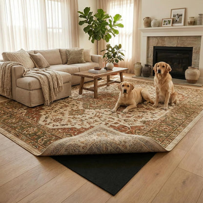 Non-Slip Rug Pads, Waterproof Extra Large Area Rugs Pad 8'x10' Non Skid Felt Pads, Rugs for Living Room, 1/4 inch Thick Carpet Padding Protector Mat Floor Mat