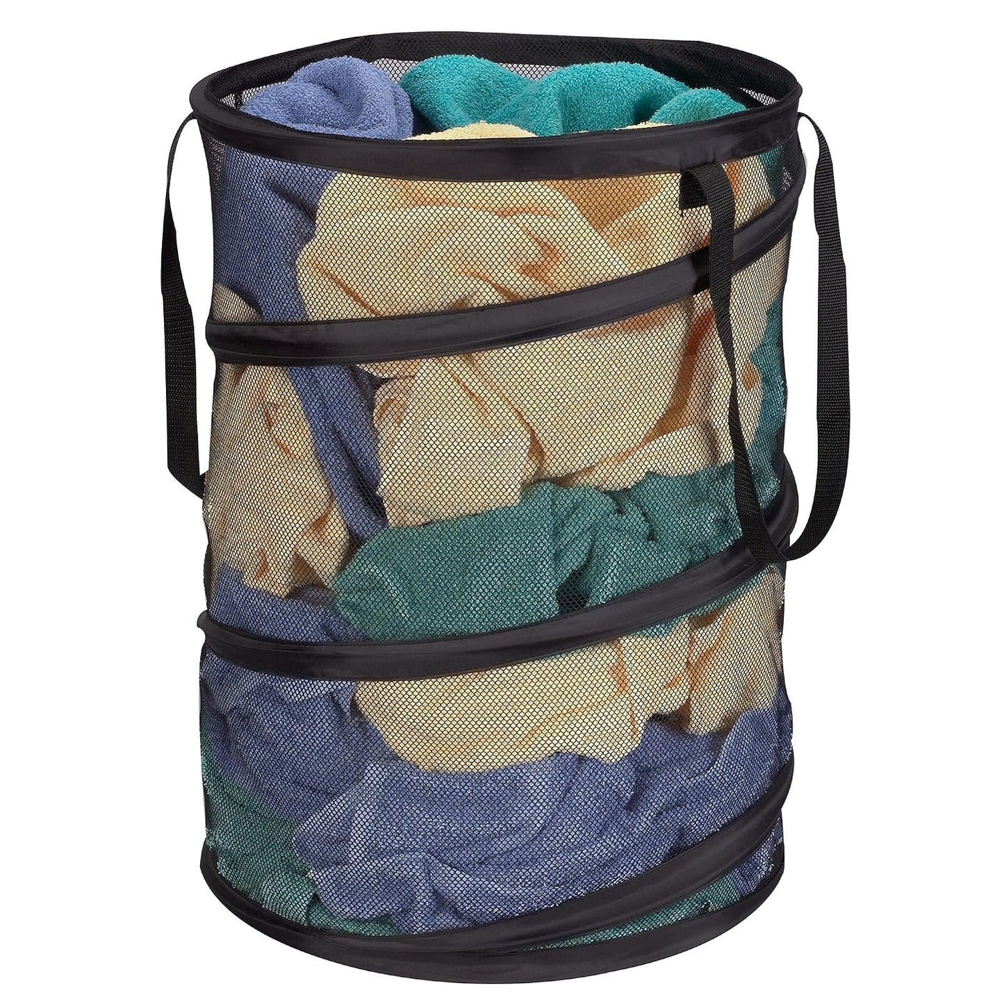 Household Essentials 2026 Pop-Up Collapsible Mesh Laundry Hamper | Black, 25" H