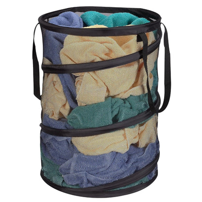 Household Essentials 2026 Pop-Up Collapsible Mesh Laundry Hamper | Black, 25" H