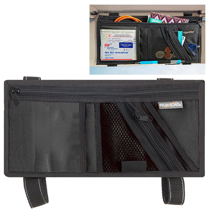 High Road Car Visor Organizer and Sun Visor Document Holder with Pockets | Slim Car Visor Organizer with Pockets Holds Registration and Insurance Cars, Pens and Papers Within Easy Reach