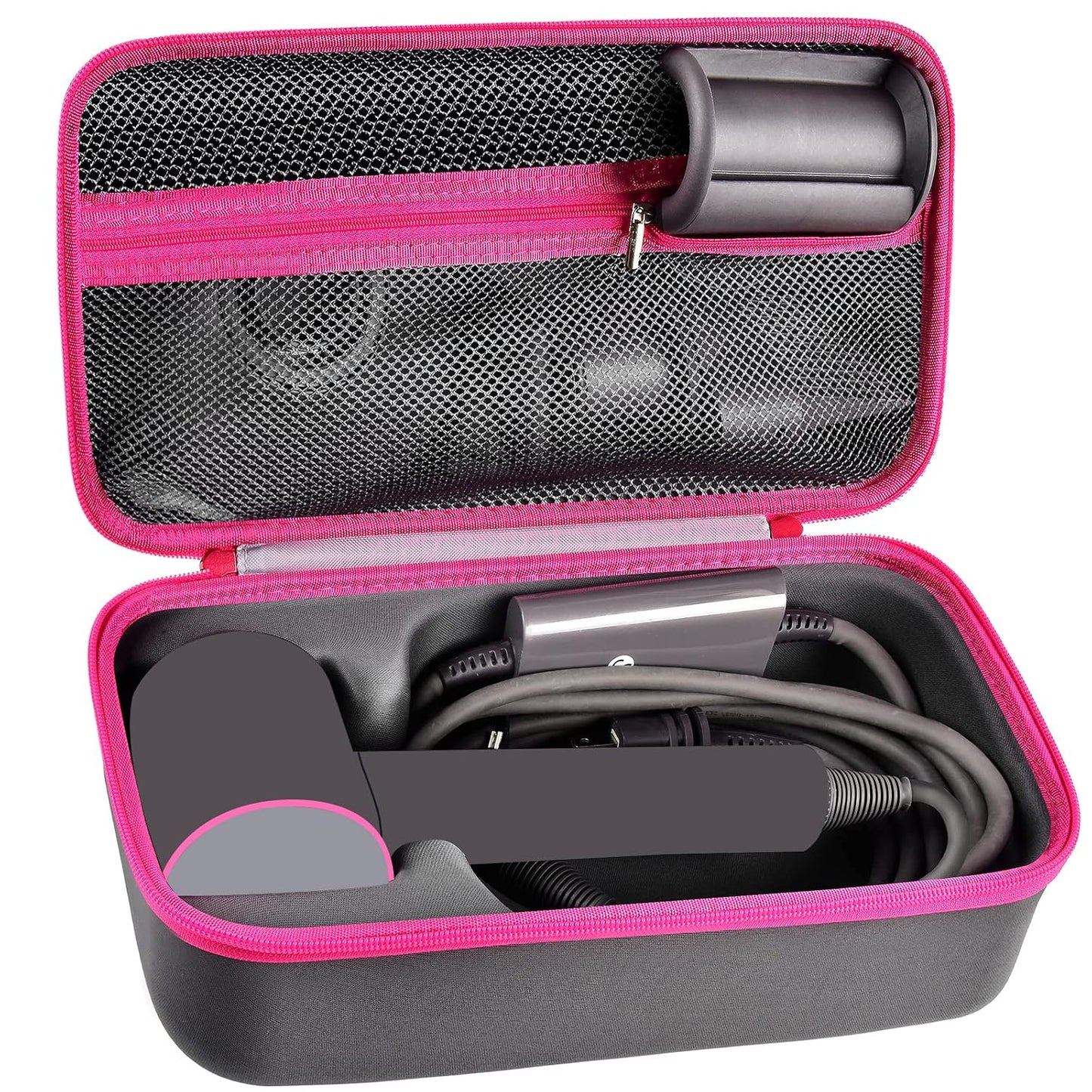 ANKHOH Case Holder for Dyson Supersonic Hair Dryer, Blow Dryer Storage Bag | Protective Hard Shell, Hair Dryer & Accessory Storage, Travel Carrying Case, Case Only, For Home Salons & Travel, Rose Red