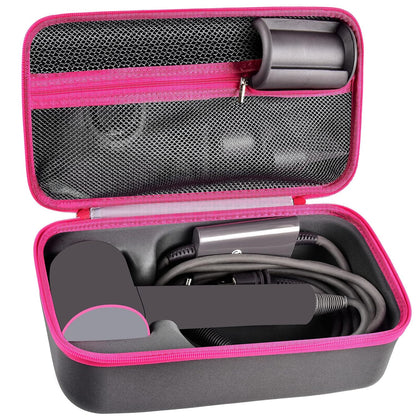 ANKHOH Case Holder for Dyson Supersonic Hair Dryer, Blow Dryer Storage Bag | Protective Hard Shell, Hair Dryer & Accessory Storage, Travel Carrying Case, Case Only, For Home Salons & Travel, Rose Red