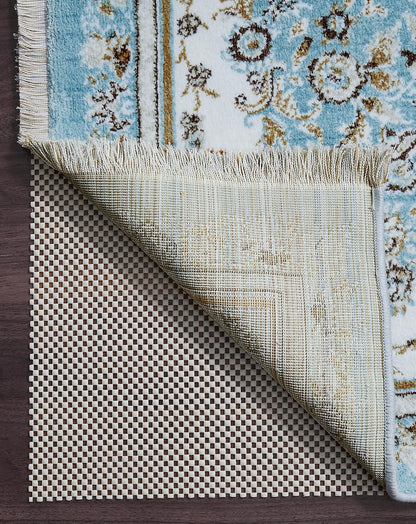 Veken Non Slip Rug Pad Gripper 8 x 10 Feet Extra Thick Pads for Any Hard Surface Floors, Keep Your Rugs Safe and in Place, Under Carpet Mat, with More Than 99 Pieces Anti-Slip Solid Square Pattern