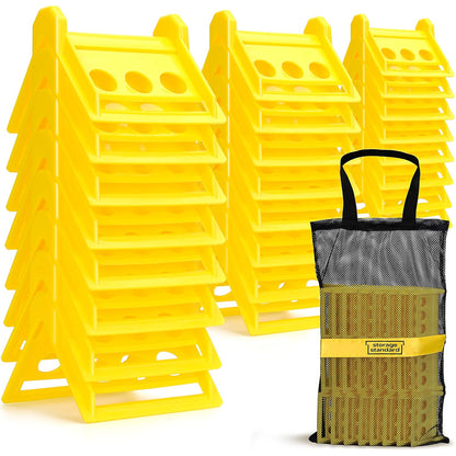 24 Pack Edge Corner Protector With Carrying Case for Flatbed Cargo Load Truck Shipping - 4'' x 6'' Winch Ratchet Straps Plastic Protectors Yellow