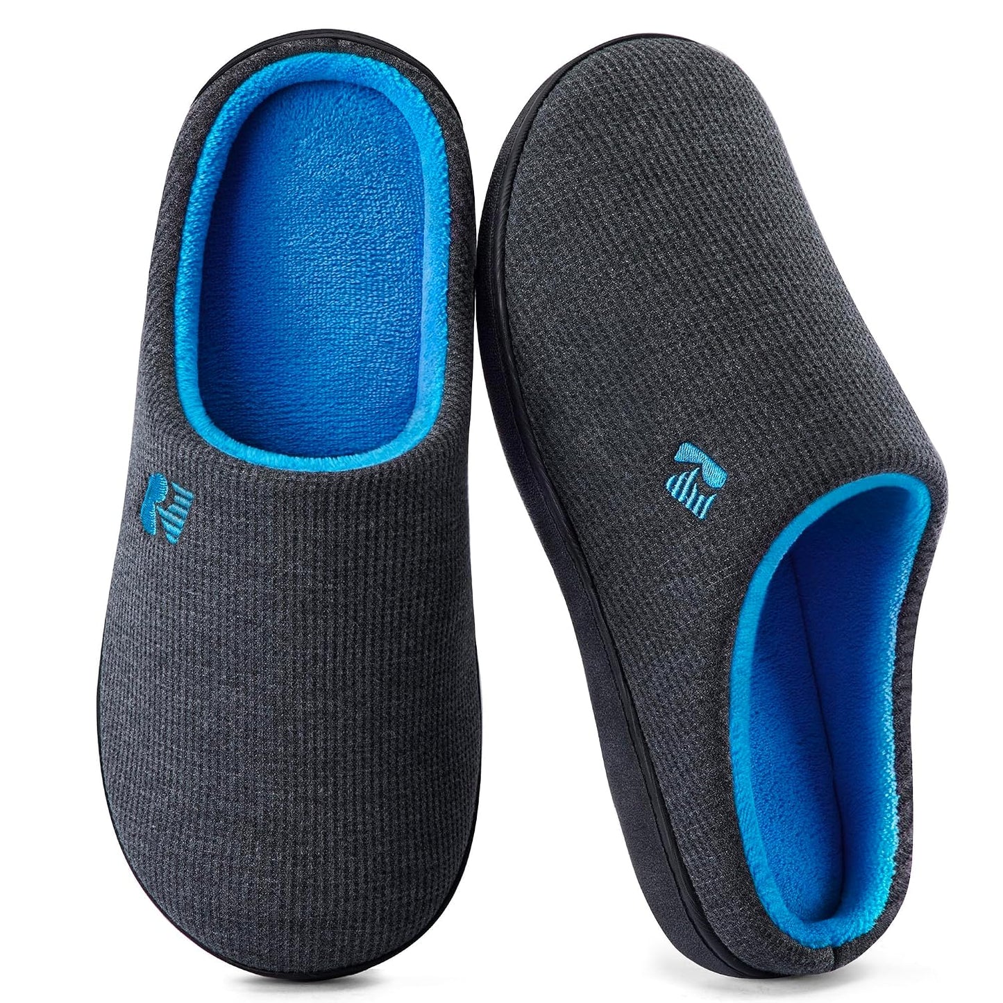 RockDove Men's Original Two-Tone Memory Foam Slipper | Slip-on, Indoor/Outdoor, House Use, Non-Slip, Machine Washable, Lightweight, Skin-Friendly, Gift-Ready