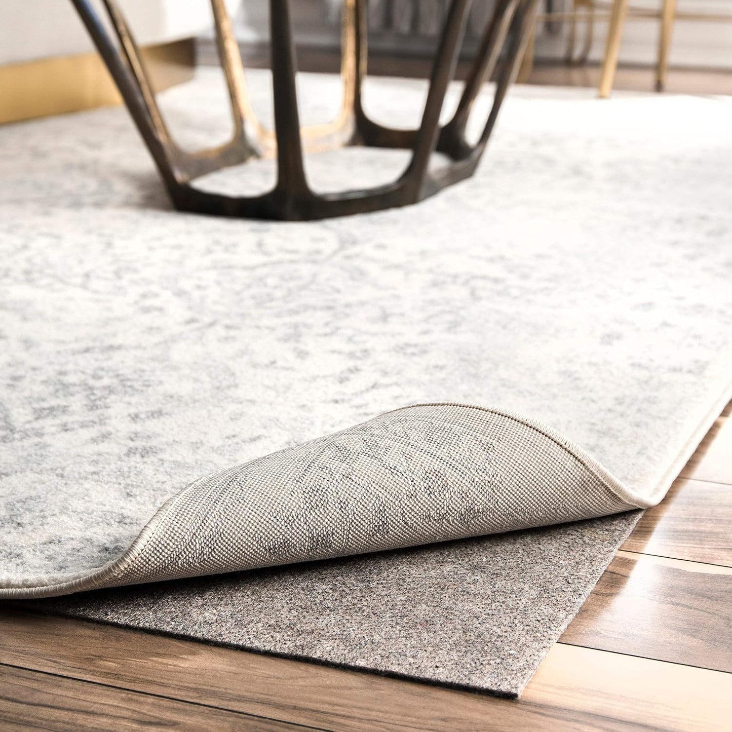 nuLOOM Brody Grey Solid Power Loomed Runner Rug Pad, 2' x 6' | Nuloom Brody Solid 2' x 6' Rug Pad for Living Room Bedroom Dining Room, Grey