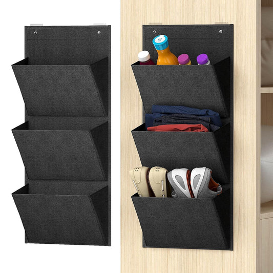 Wall Mounted Hanging Organizer 2Pack,Shoes Rack/Can Store 6Pairs of Plus-Size Sneakers,Also Stores Boots.with Sticky Hanging Mounts, Shoes Holder,Door Shoe Hangers (SM08-Black-2)