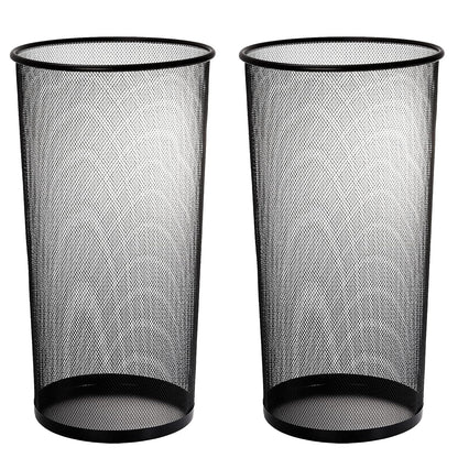 2 Pack Large Umbrella Holder, 10.5x20 Inch Metal Mesh Umbrella Stand, Freestanding Bucket for Umbrellas, Canes, Walking Sticks, Wrapping Paper, Entryway, Home, Office, Hotel, Black