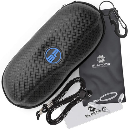 Sunglasses Case Semi Hard EVA Shell with Metal Hanging Hook Belt Clip Sun Glasses Storage