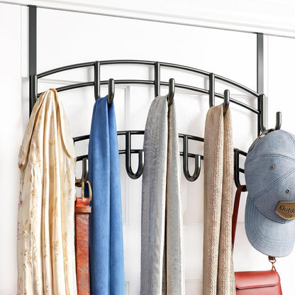 LYNK Professional® Home™ Over the Door Hooks - 9 Hook – Over the Door Coat Rack - Over the Door Hanger - Hanging Towels or Clothes - Bathroom, Bedroom, Laundry Room - Lifetime Ltd. Warranty, Black
