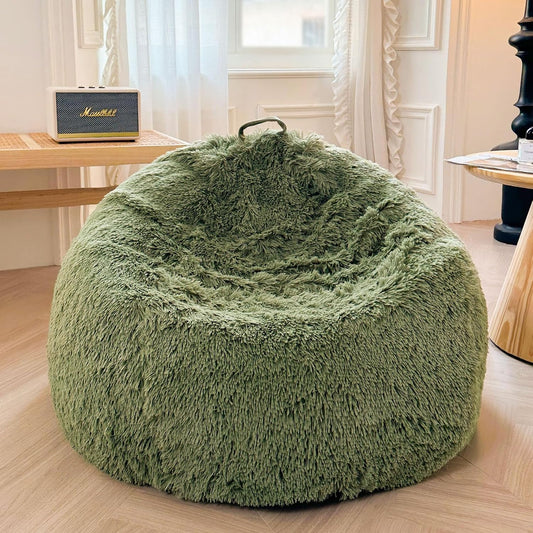 Comfy Bean Bag Cover(No Filler), Fluffy Stuffed An... (Sage Green | Polyester)