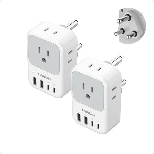 2 Pack 8 in 1 Travel Plug Adapter Type C