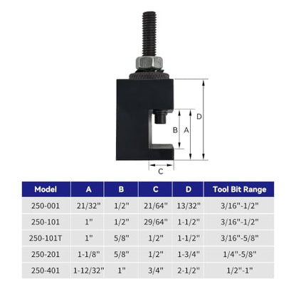 R) AXA Quick Change Turning Facing Lathe Tool Post Holder with 5/8" Slot 0250-0101T (AXA,5/8")
