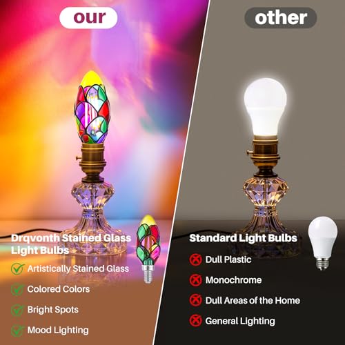 E12 Stained Glass Led Light Bulb