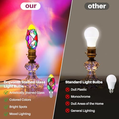 E12 Stained Glass Led Light Bulb