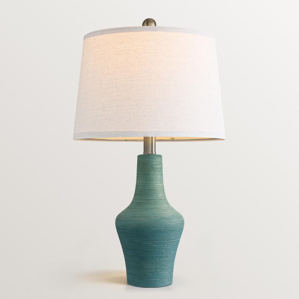 23" Farmhouse Ceramic Table Lamp Modern Bedside Lamps Matte Teal (23.25" Single - Matte Teal)